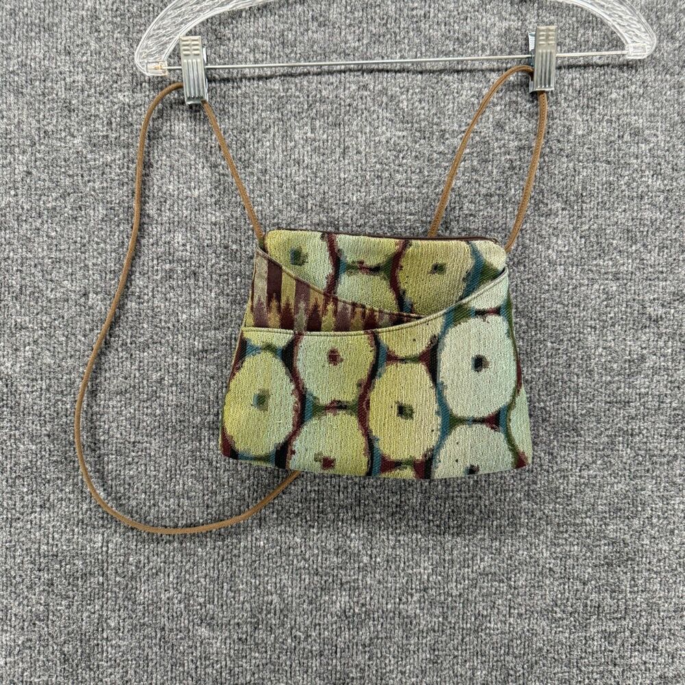 Maruca Crossbody Bag Handmade Tapestry Green Abstract Boho Hippie Gypsy Colorado
